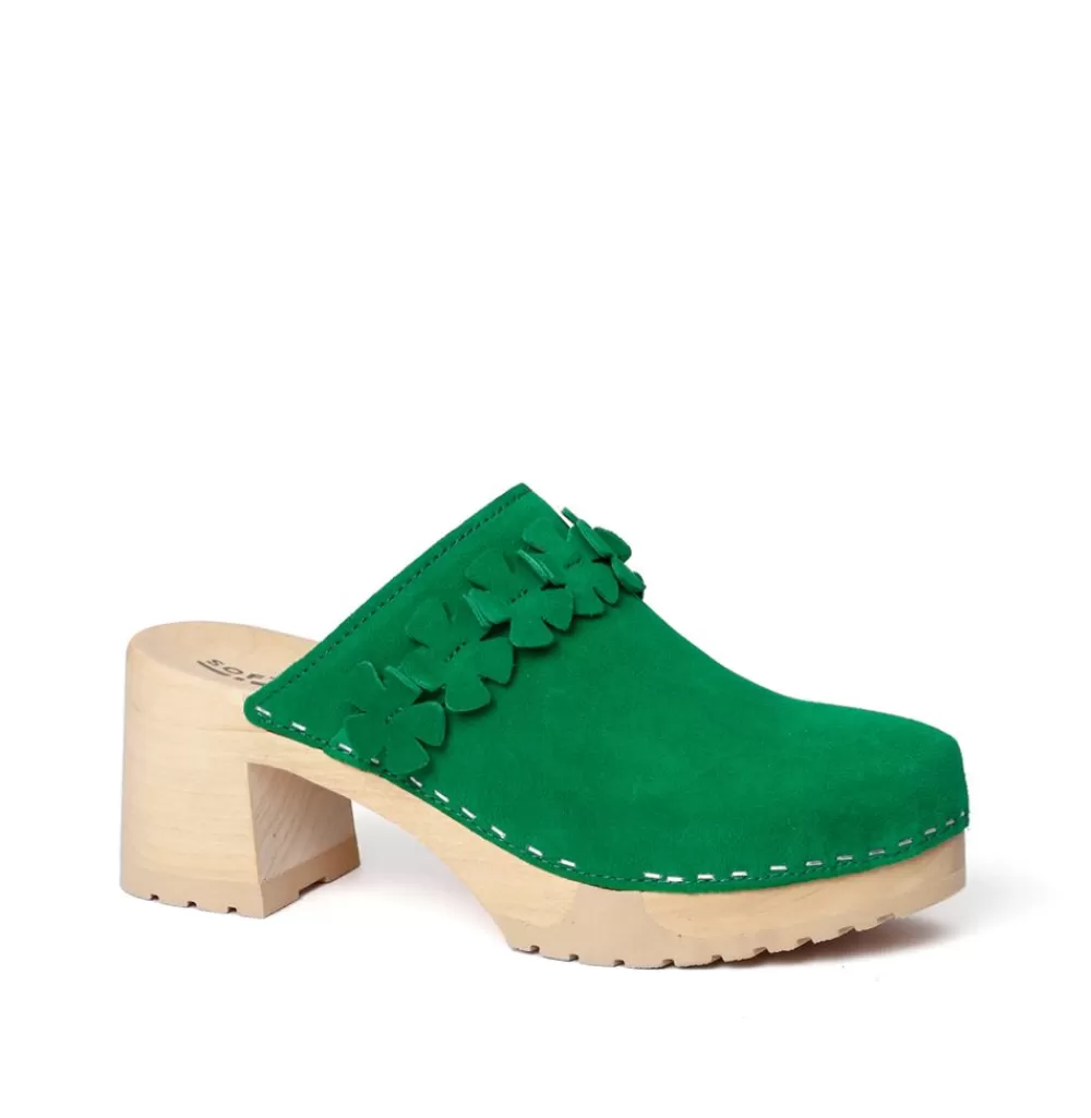 SOFTCLIX Hermine Kaschmir Fashiongreen (Natur)<Frau Clogs