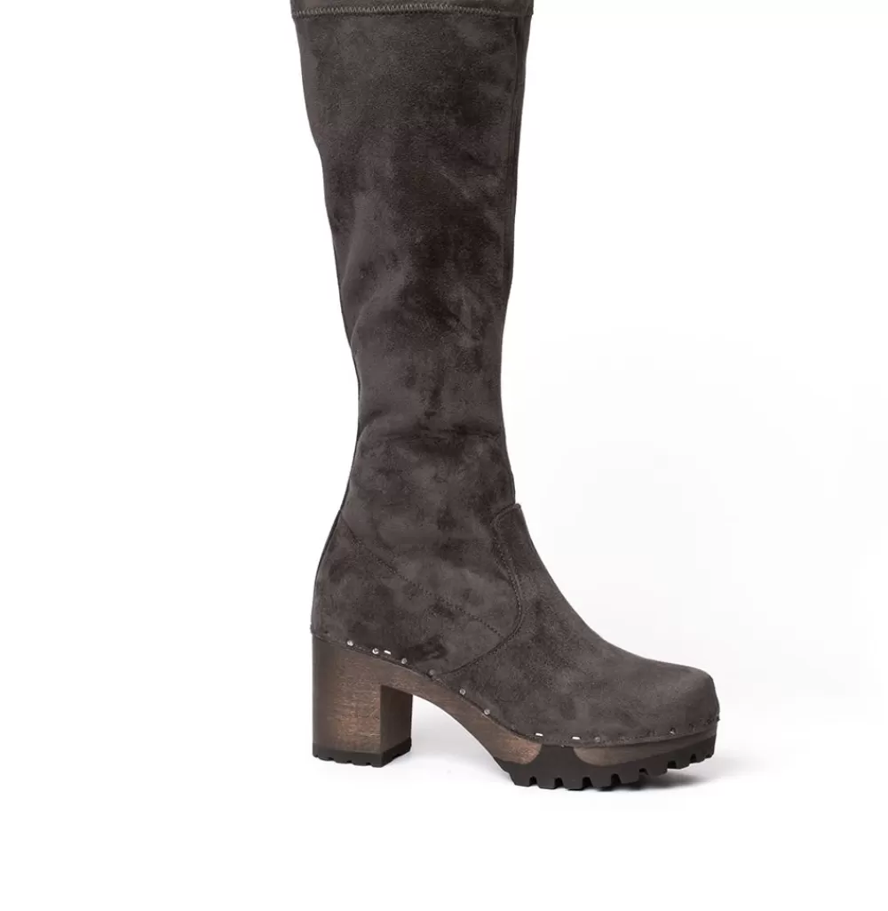 SOFTCLIX Olivera Vegan Velourseffekt Grau (Dunkel)<Frau Stiefel