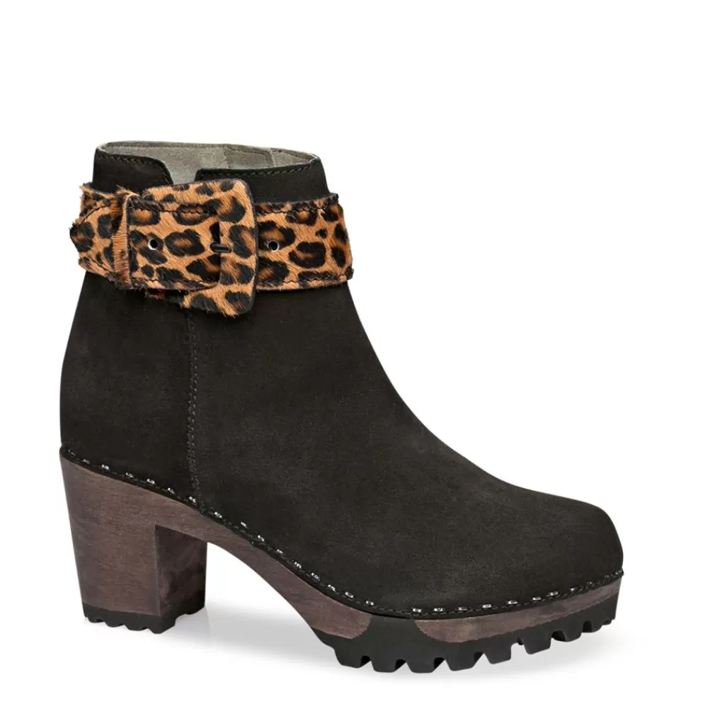 SOFTCLIX Oralie Kaschmir/Animalprint Schwarz/Leo<Frau Stiefeletten