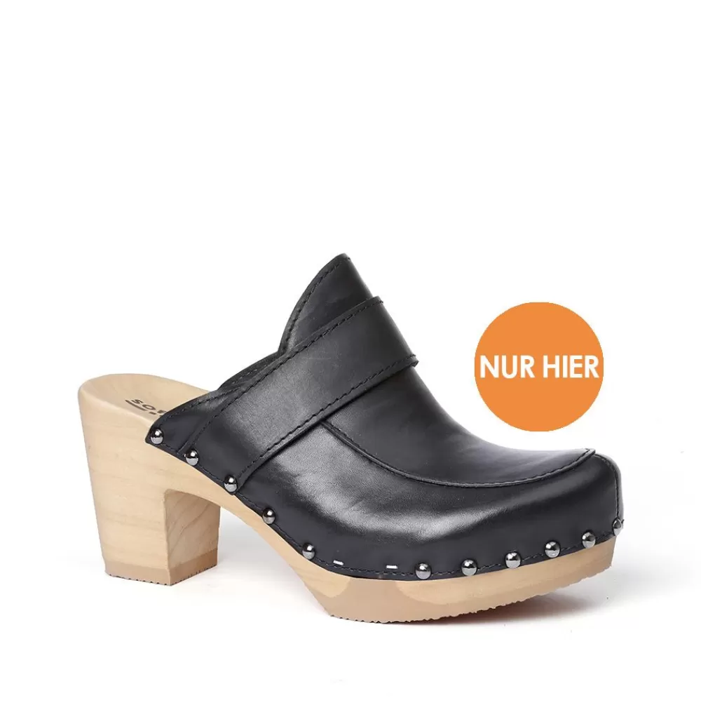 SOFTCLIX Shelly Nappa Schwarz (Natur)<Frau Clogs