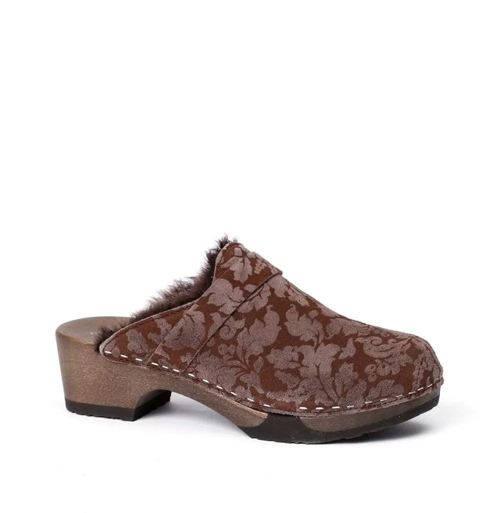 SOFTCLIX Taira Brokat/Lf Brown (Dunkel)<Frau Clogs