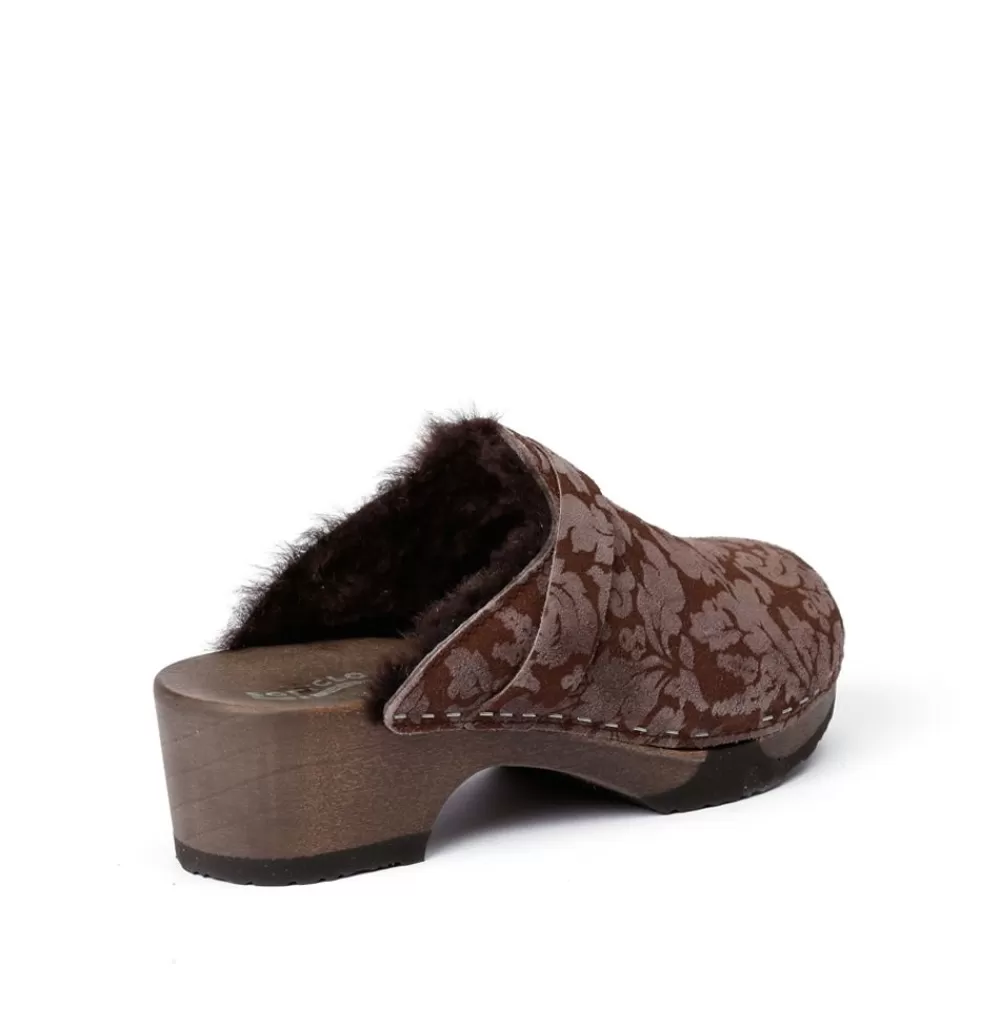 SOFTCLIX Taira Brokat/Lf Brown (Dunkel)<Frau Clogs