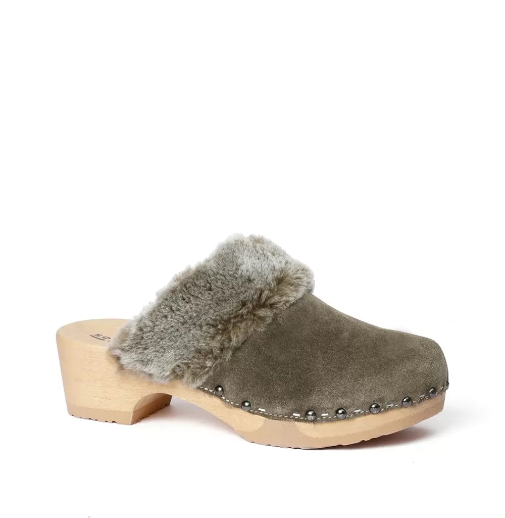 SOFTCLIX Tizia Kaschmir/Lf Oliv (Natur)<Frau Clogs